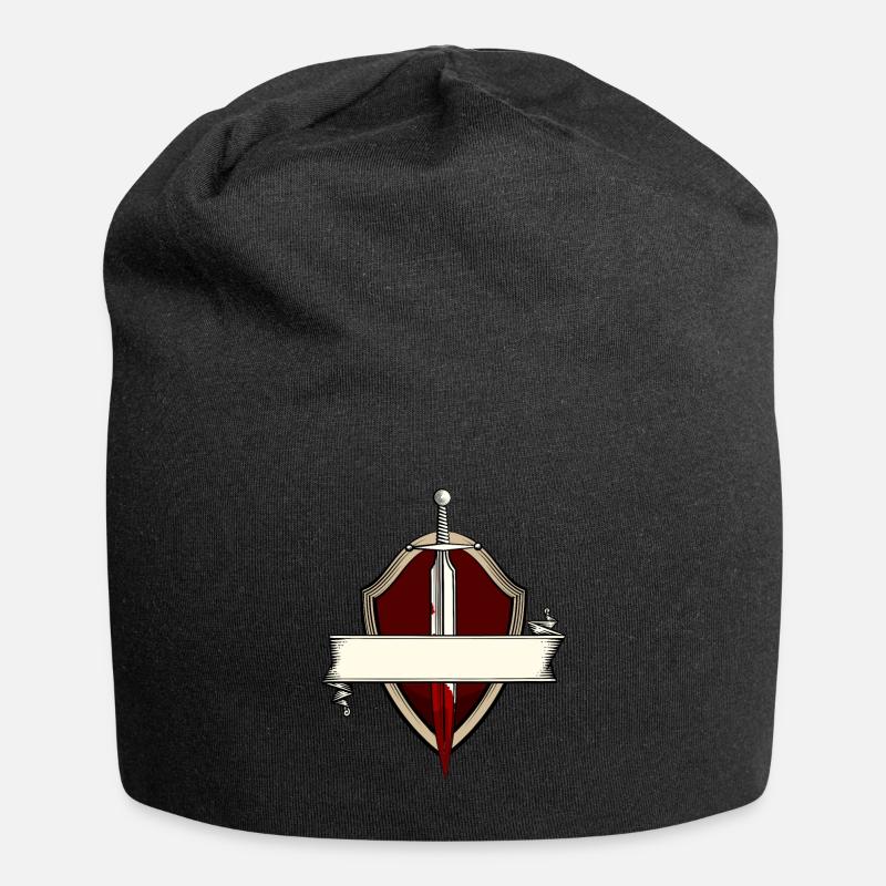 Schwert Banner Wappen Mittelalter Schwertkampf - Jersey-Beanie - Schwarz
