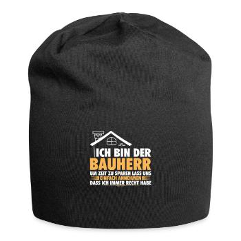 Bauherr Haus Hausbau Richtfest Geschenk - Jersey-Beanie - Schwarz - Vorne