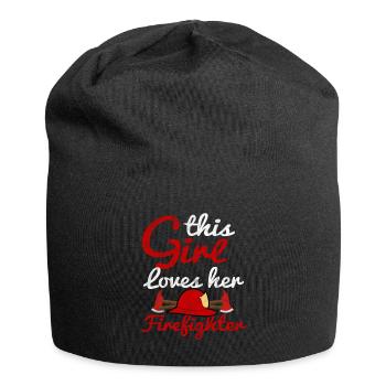 Service d'incendie femme pompier appel d'urgence clignotant - Bonnet en jersey - noir - Devant