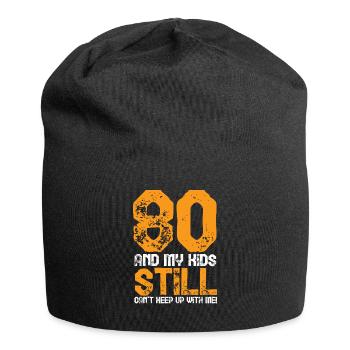 80th birthday 80 years celebration gift idea - Jersey Beanie - black - Front
