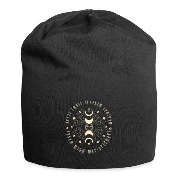 Hexerei Gothic geometrische Sonne Schwarze Magie - Jersey-Beanie - Schwarz - Vorne