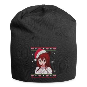 Waifu Material Neko Girl cherche Otaku Senpai à - Bonnet en jersey - noir - Devant