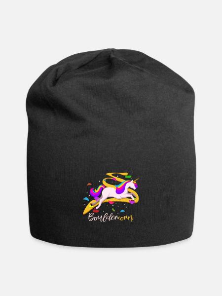 Bouldering unicorn - Jersey Beanie - black