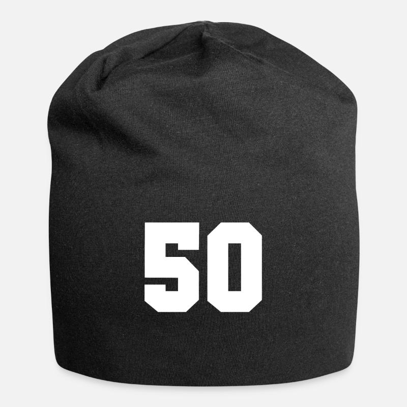 50 - numéro 50 - 50 ans - Bonnet en jersey - noir