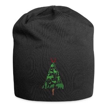 Christmas tree hunter hunting Christmas gift - Jersey Beanie - black - Front