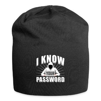 Cadeau de mot de passe de cybersécurité pirate - Bonnet en jersey - noir - Devant