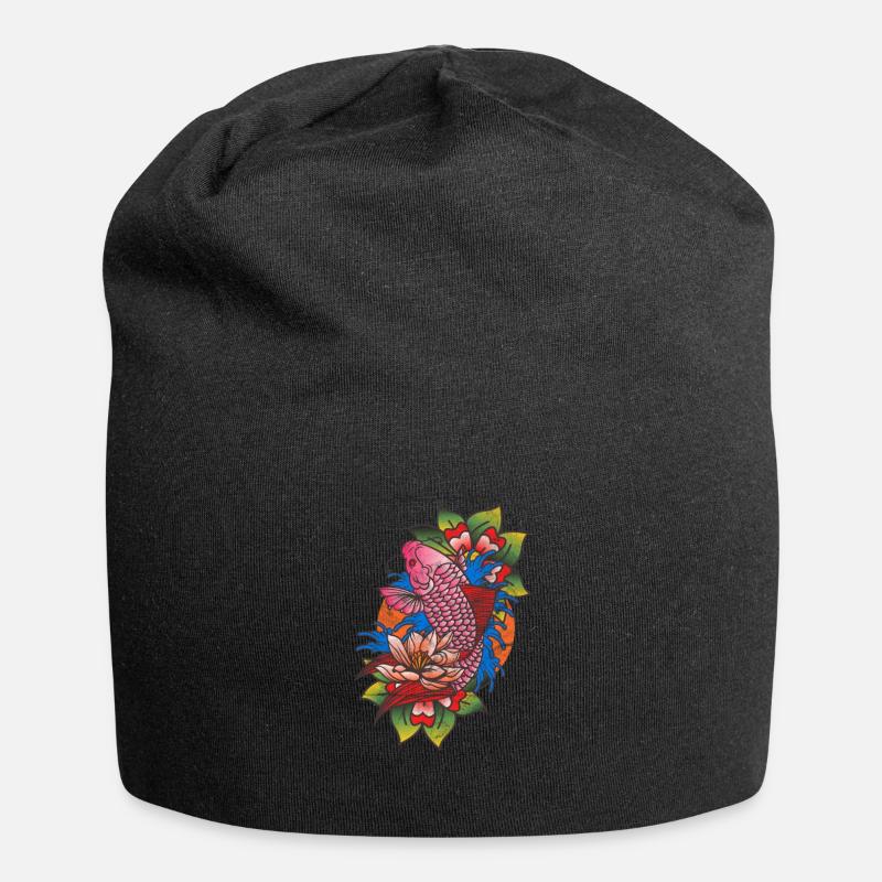 Tattoo tattooed tattoos tattoo koi gift - Jersey Beanie - black