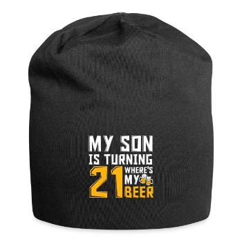 21e anniversaire 21 ans fils papa maman T-shirt - Bonnet en jersey - noir - Devant