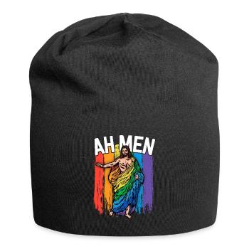 Ah Men Gay Jesus Shirt Drôle LGBTQ Chemises Cadeaux - Bonnet en jersey - noir - Devant