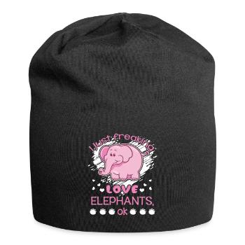 Elephant Freaking Love Elephants - Jersey Beanie - black - Front