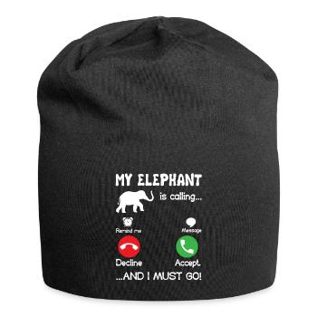 Elephant My Elephant Is Calling - Jersey Beanie - black - Front