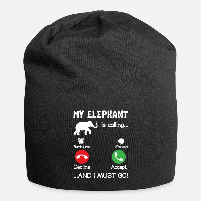 Elefant Mein Elefant ruft - Jersey-Beanie - Schwarz