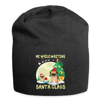 Carlin moi en attendant le Père Noël - Bonnet en jersey - noir - Devant