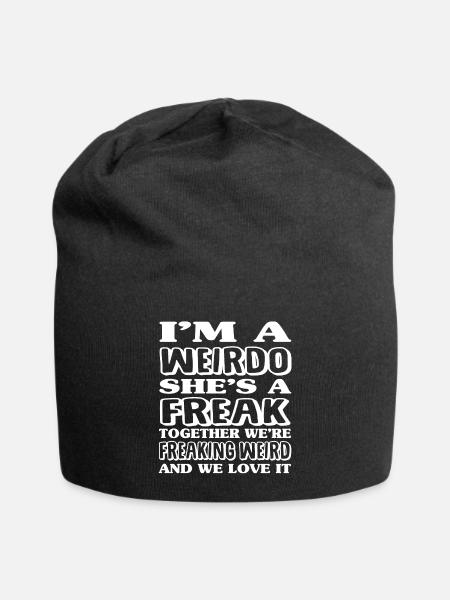 Ich bin ein Weirdo | Freaking Weird BFF - Jersey-Beanie - Schwarz