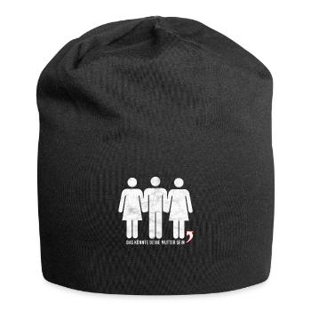 Dreier Beziehung - Deine Mutter witzig - Jersey-Beanie - Schwarz - Vorne