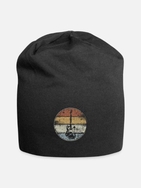 E-Gitarre Gitarrist vintage - Jersey-Beanie - Schwarz
