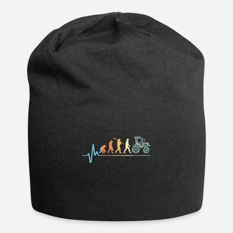 Tractor heartbeat vintage - Jersey Beanie - black