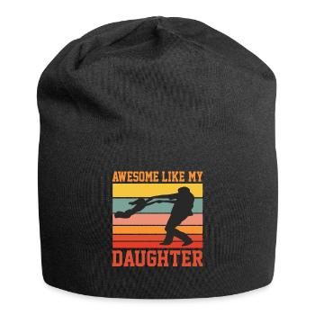 Genial wie meine Tochter Retro Vintage Funny Fathe - Jersey-Beanie - Schwarz - Vorne