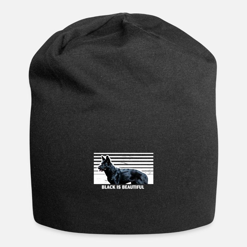 Schwarzer Schäferhund - Jersey-Beanie - Schwarz