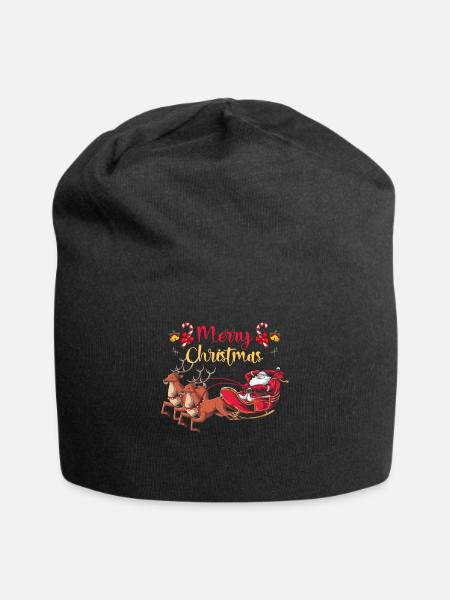 Weihnachtsmann - Jersey-Beanie - Schwarz