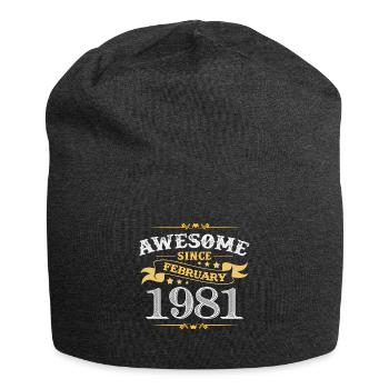 Birthday in February 1981 - Jersey Beanie - charcoal grey - Front