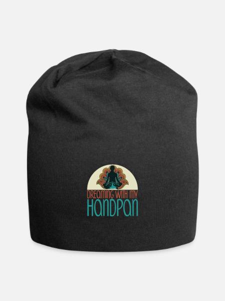 Dreaming With My Handpan Music Yoga Relax - Jersey Beanie - black