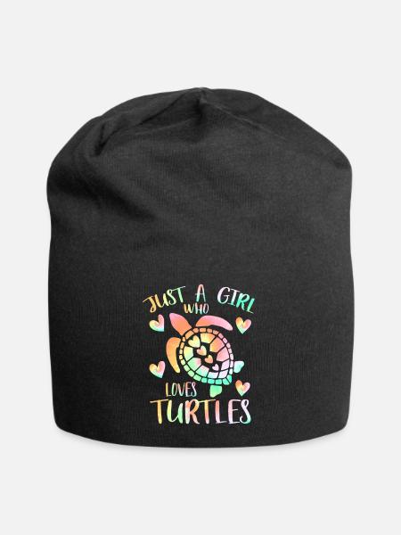 Just a girl who loves turtles - Jersey Beanie - black