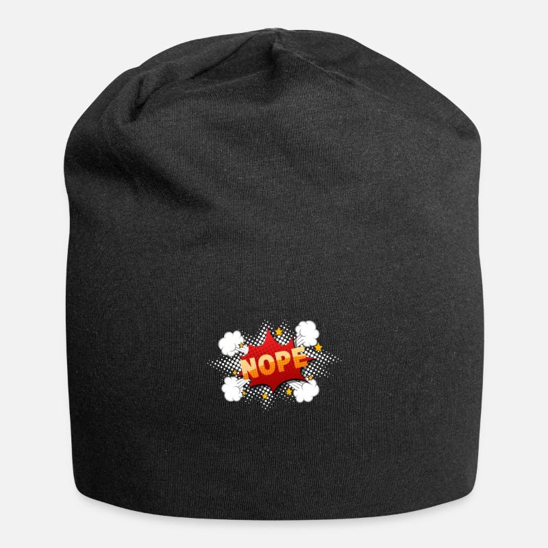 Nope comic speech bubble - Jersey Beanie - black