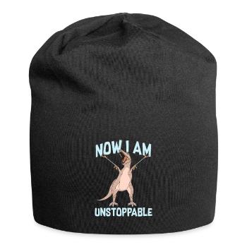 Dinosaur unstoppable - Jersey Beanie - black - Front