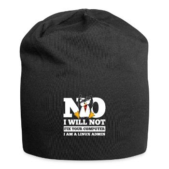 Linux SysAdmin Hacker Coder Penguin Computer Fix - Jersey Beanie - black - Front