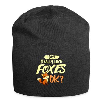 Fuchs Rotfuchs Lustiges Wildhund Füchse - Jersey-Beanie - Anthrazit - Vorne