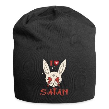 Satan loves me Hail Satan Devil 666 Saying - Jersey Beanie - black - Front