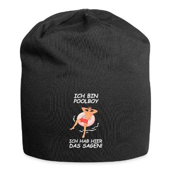 Poolboy Bademeister Rettungsschwimmer Lifeguard - Jersey-Beanie - Schwarz - Vorne