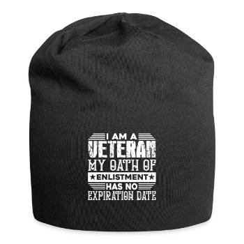 Veteran Ich bin ein Veteran - Jersey-Beanie - Schwarz - Vorne