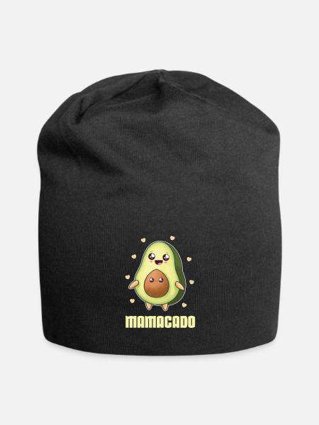 Schwangerschaft Avocado Babybauch Mamacado - Jersey-Beanie - Schwarz
