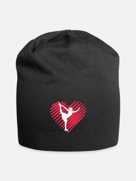 Eiskunstlauf Schlittschuh Eisbahn Eislauf Geschenk - Jersey-Beanie - Schwarz