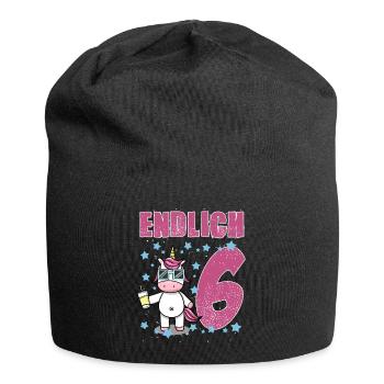 Endlich 6 - Jersey-Beanie - Schwarz - Vorne
