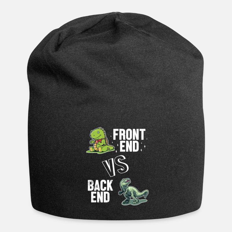 Frontend vs. Backend Developer Developer Coder - Jersey-Beanie - Schwarz