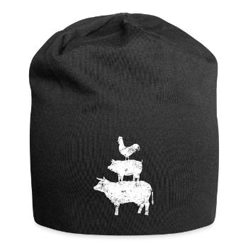 vache poulet poulet tour fermage ferme cadeau - Bonnet en jersey - noir - Devant