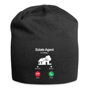 Immobilienmakler - Jersey-Beanie - Schwarz - Vorne
