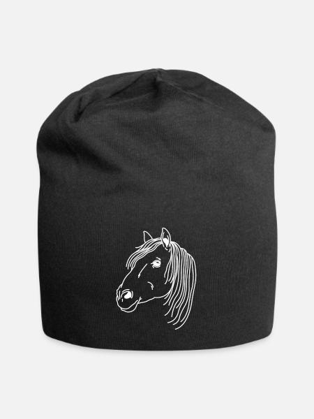 Cheval fille cheval femme cavalier pour enfants - Bonnet en jersey - noir