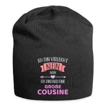 Große Cousine - Jersey-Beanie - Schwarz - Vorne