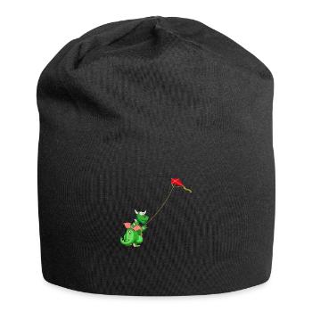 Dragon lets a kite fly - Jersey Beanie - black - Front