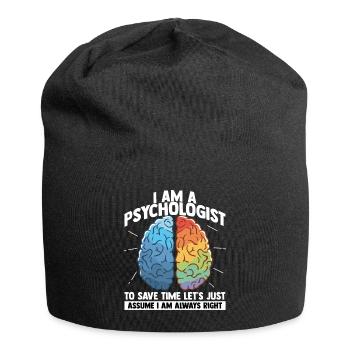 Psychology Brain Psychobilly Freud Therapist - Jersey Beanie - black - Front