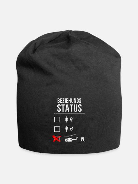 Witziges Helicopter Beziehung Status Design - Jersey-Beanie - Schwarz