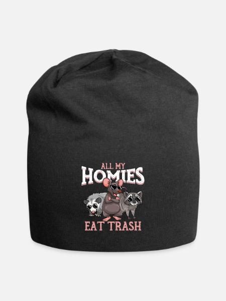 Opossum Oppossum Beuteltier nachtaktives Tier - Jersey-Beanie - Schwarz