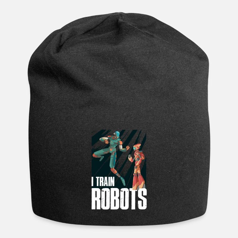 Roboter Robot Robotik Robotics Geschenk - Jersey-Beanie - Schwarz