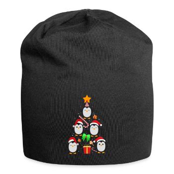 Penguin fir tree - Jersey Beanie - black - Front