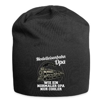 Modelleisenbahn Opa Spruch Großvater Geschenk - Jersey-Beanie - Schwarz - Vorne