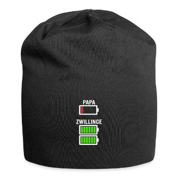 Papa Vater Dad Baby Zwillinge Lädt Geschenk Spruch - Jersey-Beanie - Schwarz - Vorne